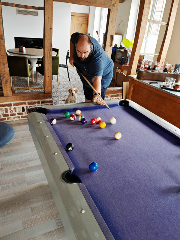 Billard dans la maison d'hôte ludique